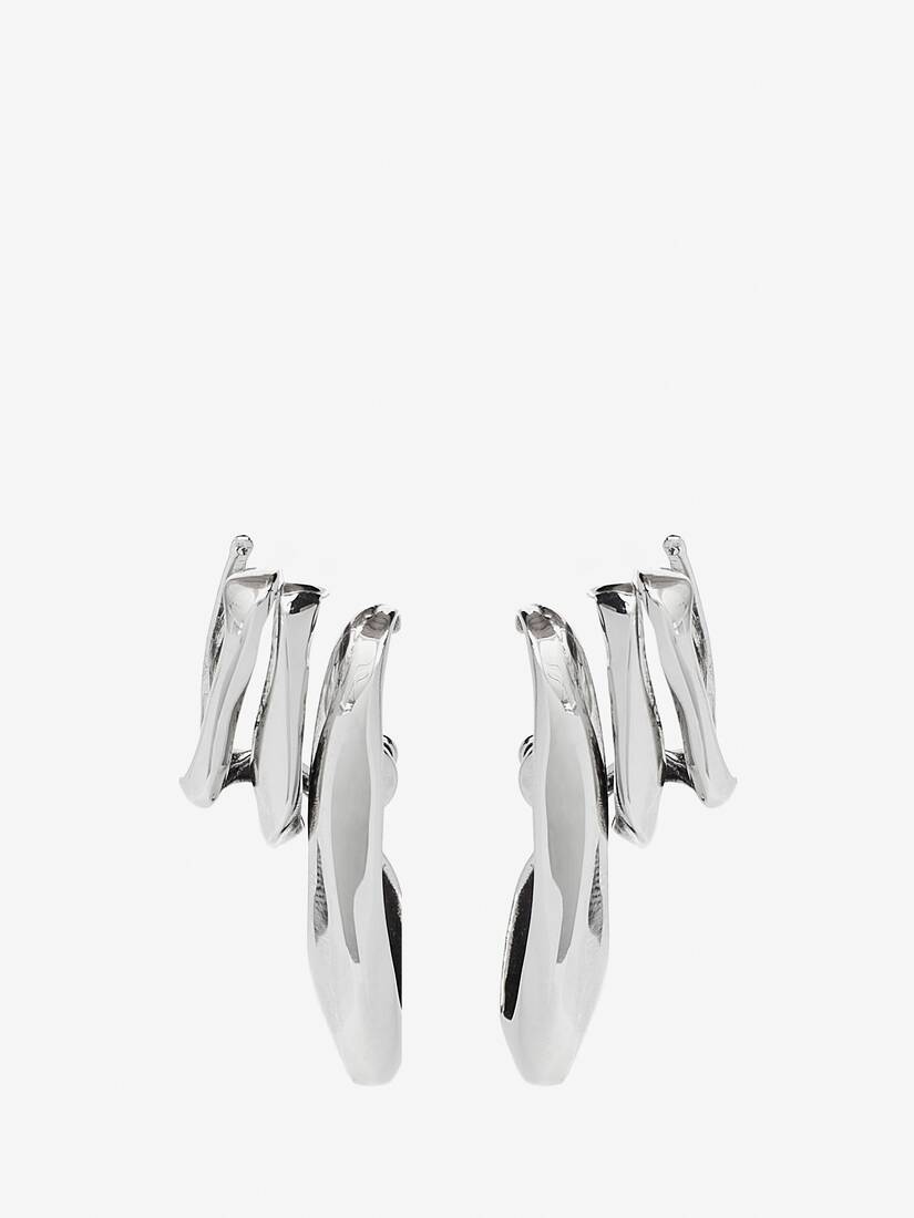 Pendientes Alexander McQueen Triple Ear Cuff Mujer - Plateados - Mexico 896-JGWEPM